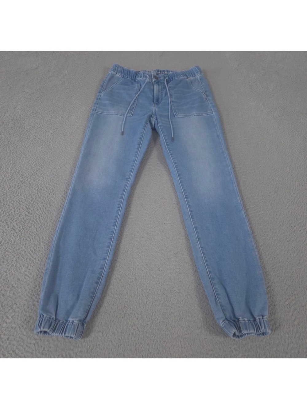American Eagle Outfitters Light Blue Relaxed Jogger Elastic Waist/Tie Jeans Sz 6
